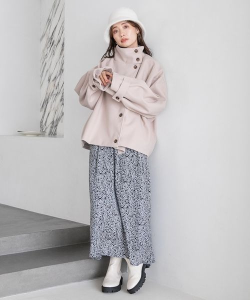 mysty woman アウター スタンドネックショートコート 297043
