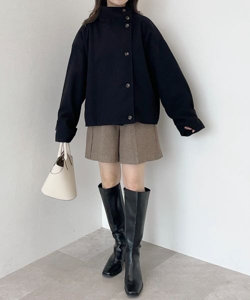 mysty woman アウター スタンドネックショートコート 297043