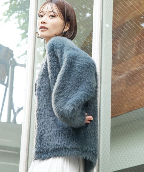 abahouse mavie フェザーヤーンニットカーディガン ナイロンフェザーニットカーディガン｜abahouse mavie / アバハウス マヴィ
