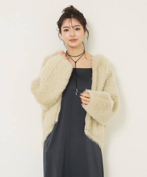 abahouse mavie フェザーヤーンニットカーディガン abahouse mavie（アバハウスマヴィ） カーディガン 「体型カバー