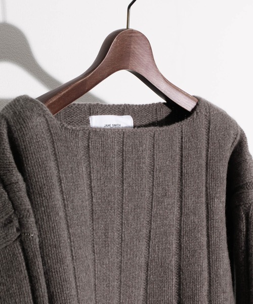 ニット セーター JANESMITH ジェーンスミス / ウールカシミア ワイドリブボートネック プルオーバーニット / KN-#702L レディース JANESMITH ニット セーター ジェーンスミス / ウールカシミア