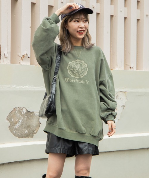トレーナー スウェット WEGO/ヘビーウエイト ピグメントプルオーバー メンズ レディース | WEGO | 03