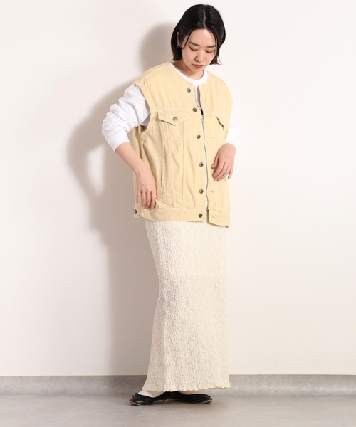 ベスト ジレ リメイクカラーデニムベスト レディース cepo ベスト ジレ リメイクカラーデニムベスト レディース