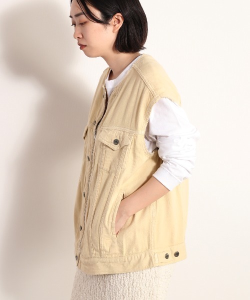 ベスト ジレ リメイクカラーデニムベスト レディース cepo ベスト ジレ リメイクカラーデニムベスト レディース