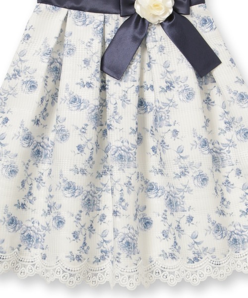 ドレス 発表会 卒園式 入学式 「KIDS」花柄プリントドレス キッズ 子供服 女の子の画像