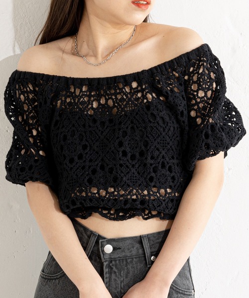 Chico（チコ） ニット レース編み2wayトップス : ZOZOTOWN Yahoo!店