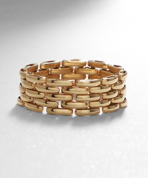 指輪 K18ベルトチェーン5列 リング K18ベルトチェーン5列