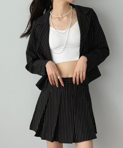 RALPH LAUREN ダブルジャケット スカート セットアップ ストライプ アメリカ製 Polo Ralph Lauren ストライプ ダブルジャケット – 古着屋