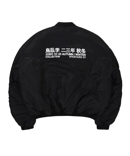 OYオーワイオーバーサイズボンバージャケットMA-1フライトジャケットブラック黒 OY ma1 ma-1 「OY/オーワイ」OVERSIZED SHIRRNG SHIRRING BOMBER