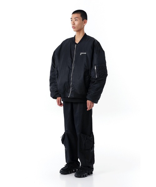 OYオーワイオーバーサイズボンバージャケットMA-1フライトジャケットブラック黒 OY ma1 ma-1 「OY/オーワイ」OVERSIZED SHIRRNG SHIRRING BOMBER