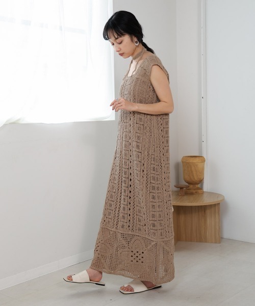 【美品】前後使用できる２WAYワンピース BAB ワンピース 「低身長向けサイズあり」クロシェ前後2WAY