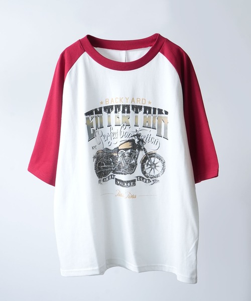 Starting Over tシャツ oversize raglan sleeve print T-shirt