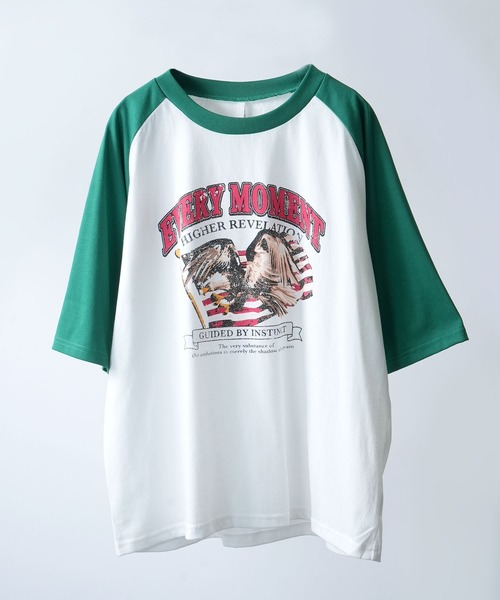 Starting Over tシャツ oversize raglan sleeve print T-shirt