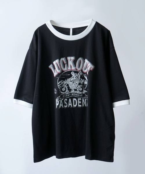 Starting Over tシャツ oversize raglan sleeve print T-shirt