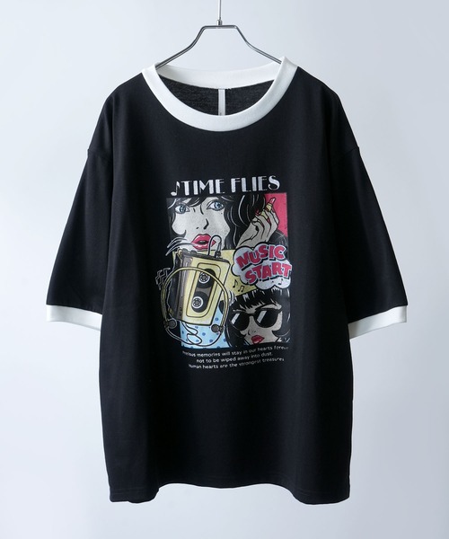tシャツ M2216 ブロックインレイラグランプルオーバー レディース セール】ヴィンテージライク アソート レトロアメリカン
