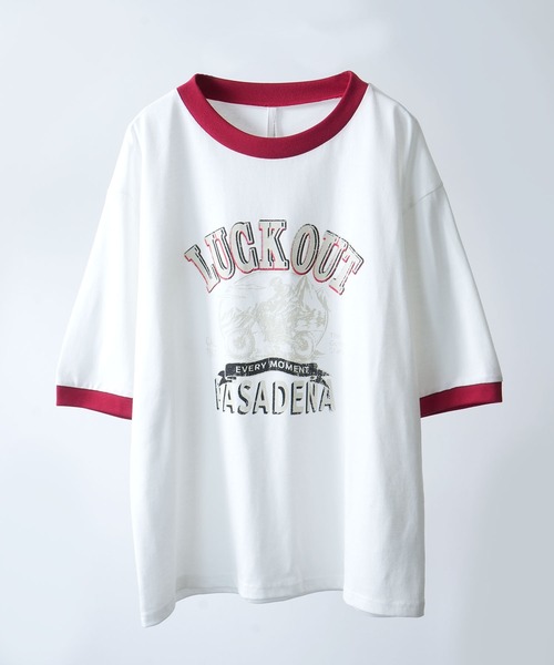 Starting Over tシャツ oversize raglan sleeve print T-shirt