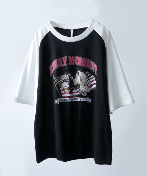 80's ラグランTシャツ Raglan T-shirt Starting Over tシャツ oversize raglan sleeve print T-shirt