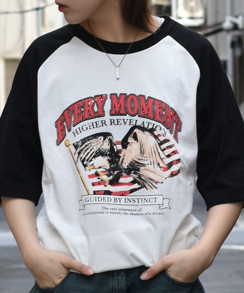 新品] SISE RAGLAN SLEEVE PRINT SHIRTS