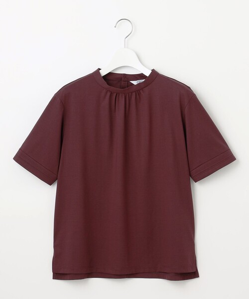 tシャツ 「接触冷感」プレーティングジャージー モックネック カットソー レディース tシャツ 「接触冷感」プレーティングジャージー モックネック