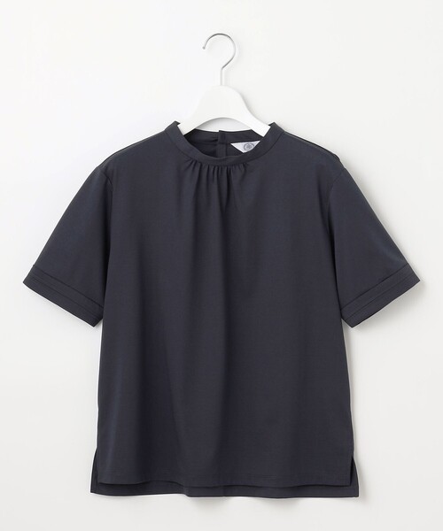 tシャツ 「接触冷感」プレーティングジャージー モックネック カットソー レディース tシャツ 「接触冷感」プレーティングジャージー モックネック