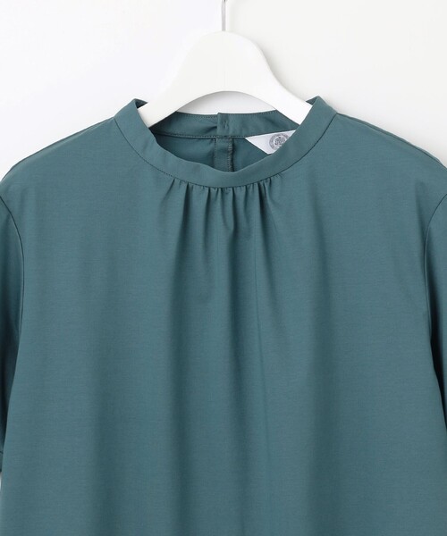 tシャツ 「接触冷感」プレーティングジャージー モックネック カットソー レディース tシャツ 「接触冷感」プレーティングジャージー モックネック