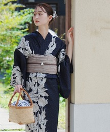 utatane 浴衣 アイボリー オリジナル 国内染色 ニュアンスカラーレトロ utatane（ウタタネ）の「選べる浴衣3点セット utataneオリジナル