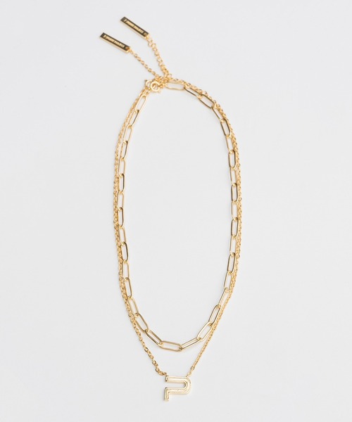 Pロゴダブルチェーンネックレス / P Logo Double Chain Necklace