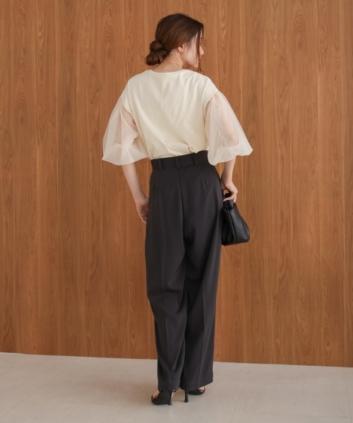【完売商品】リグリーム　ボリュームシアースリーブトップス　M ボリュームシアースリーブトップス｜VOLUME SHEER SLEEVE TOPSの