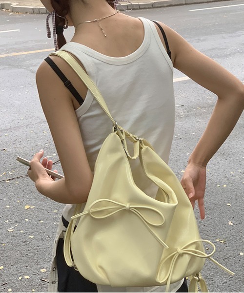 韓国デザイン リボン ハンドバッグ ショルダー Y2Kファッション gossip!ロサンゼルス ショルダーバッグ バッグ Y2K リボン