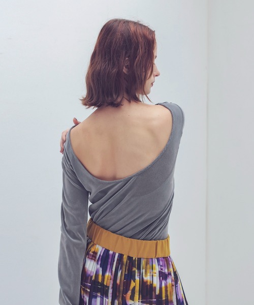 tシャツ 2way nylon tulle flocky pull(2wayナイロンチュールフロッキープルオーバー) レディース