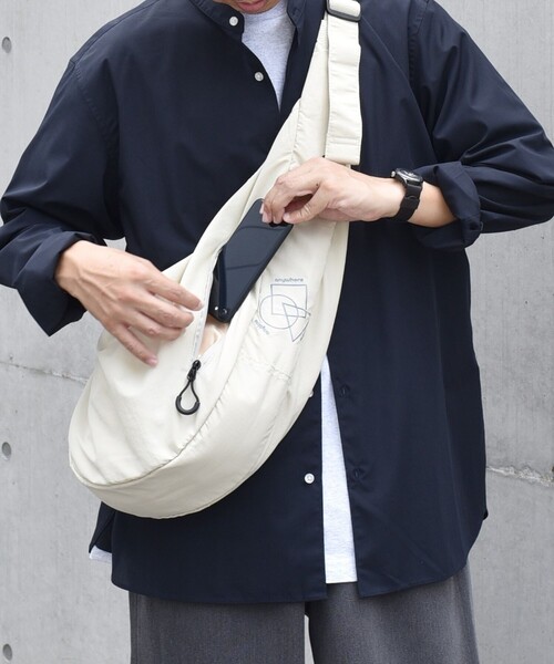 SHIPS any ショルダーバッグ any: リップストップ ナイロン ロゴ 刺繍