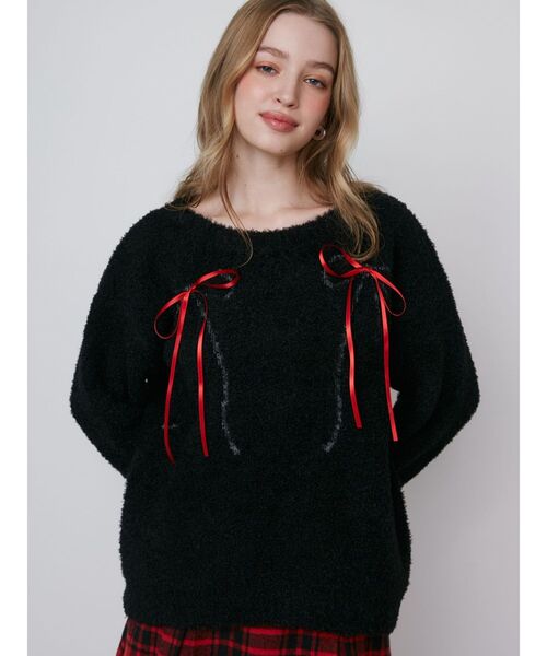 CALNAMUR ニット セーター WRAPPING RIBBON JQD KNIT/ラッピングリボン 