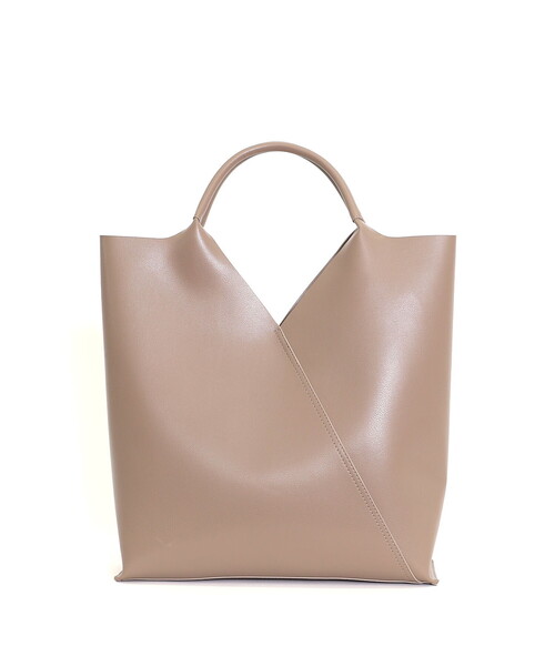 トップス cooco COOCO トートバッグ フェイクレザー斜め切替トートバッグ／A4