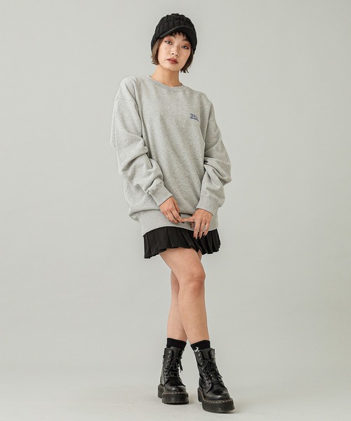 X-girl トレーナー スウェット CIRCLE BACKGROUND FACE LOGO BIG