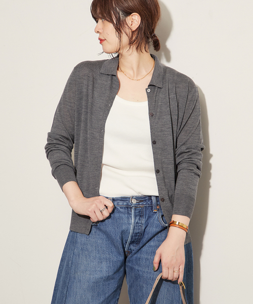 プラージュ　Collar カーディガン plage ニット セーター Collar カーディガン レディース