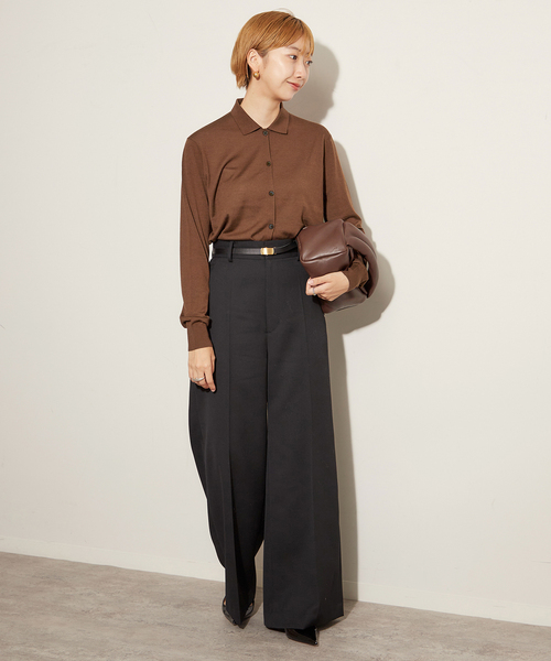 plage ニット セーター Collar カーディガン レディース