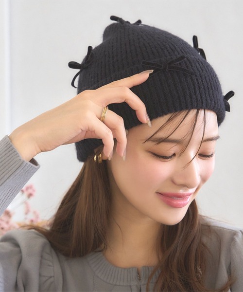 KOBE LETTUCE（神戸レタス） ニット帽 ニットキャップ パールビジュー