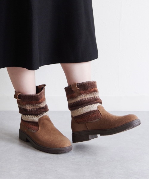 Minnetonka（ミネトンカ） ブーツ JOLI ニットスエードショートブーツ