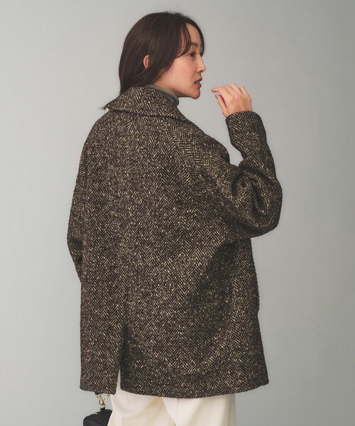 美品✨TICCA アンシェヌマン（HER.）別注　Pコート　モヘヤ混　ベージュ 美品✨TICCA アンシェヌマン（HER.）別注 Pコート モヘヤ混