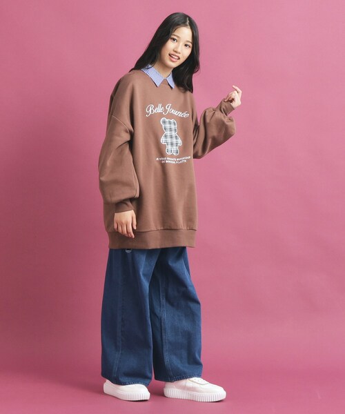 PINK-latte トレーナー クマプリントスウェット キッズ 子供服