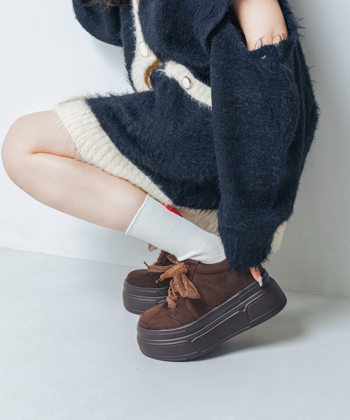 EVOL（イーボル） スニーカー 「XS-LLサイズ展開・軽量」2WAY8cm厚底