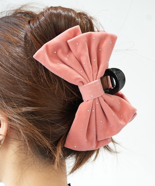 Port（ポート） ヘアクリップ 「 」 ベロア ビッグ リボン バンス