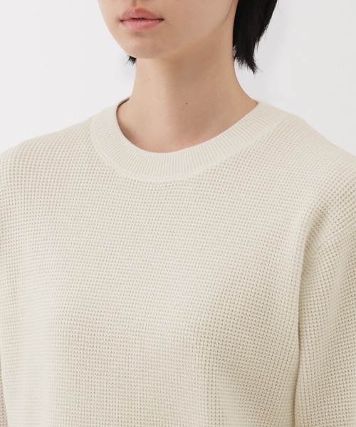 無印良品（MUJI） ニット セーター 婦人 洗えるワッフル編みクルー