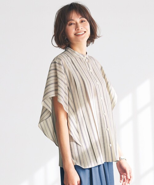 ブラウス シャツ ナチュラルリネンフレア袖 シャツ レディース 自由区 ブラウス シャツ ナチュラルリネンフレア袖 レディース
