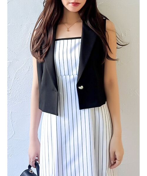 dazzlin（ダズリン） ワンピース クロップドジレセットアップ