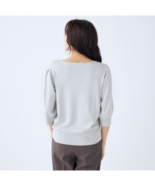 ニット ボートネック レディース トップス  ゆったり ストレッチ 楽天市場】【クーポンで20％OFF】ニットソー レディース 夏 リブ
