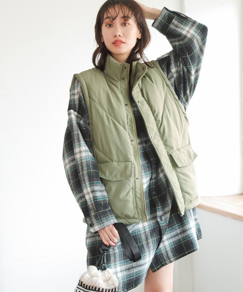ニコアンド［be with M］ Misayo　ジャンベスト　カーキ nikoandニコアンド be with M Misayo ジャンベスト カーキ ニコアンド