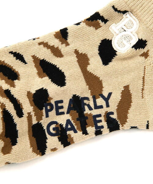 PEARLY GATES（パーリーゲイツ） 靴下 「PEARLY GATES」ヒョウ柄梵天