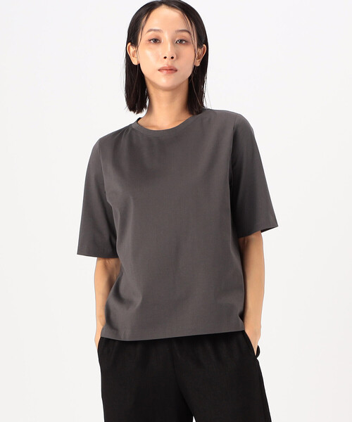 tシャツ 60／- プレーティング天竺 キレイめTシャツ レディース