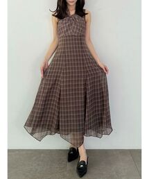 ワンピース ツイストネックチェック柄ワンピース｜ZOZOTOWN Yahoo!店